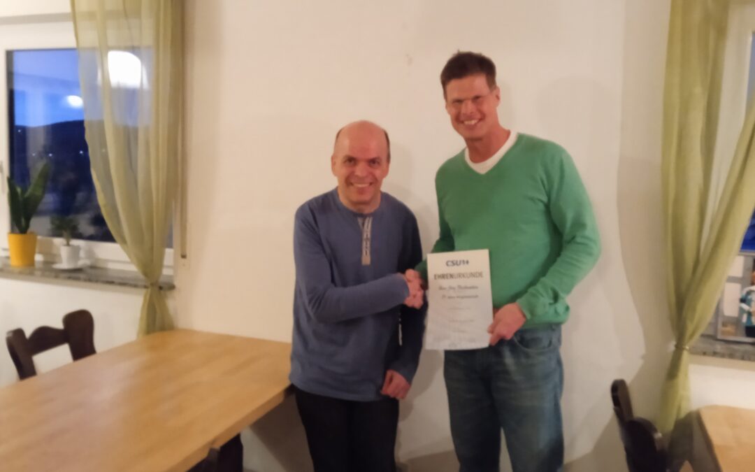 Danke an Jörg für 25-jährige Mitgliedschaft – Danke für all Dein Engagement in unserem Ortsverband