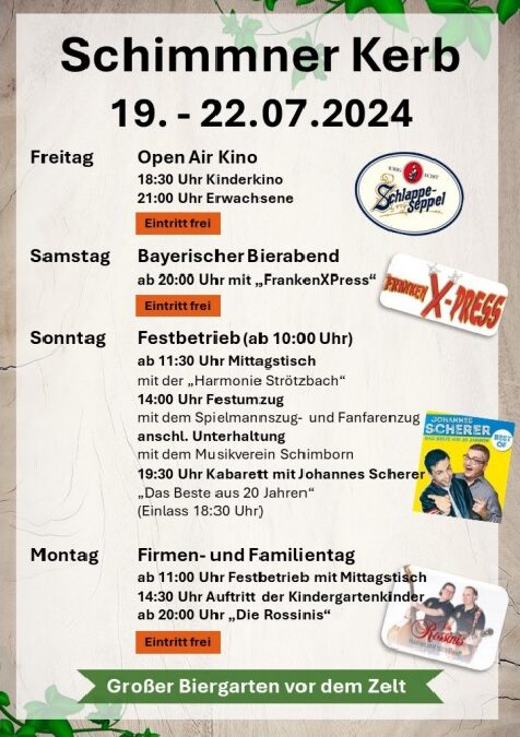 Schimborner Kerb 2024 auf dem Festplatz mit buntem Programm