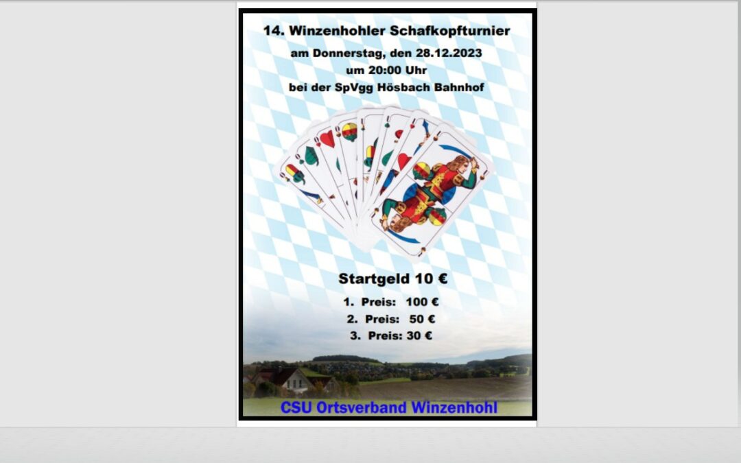 Trumpf sticht bei der CSU Winzenhohl – Einladung zum Schafkopfturnier