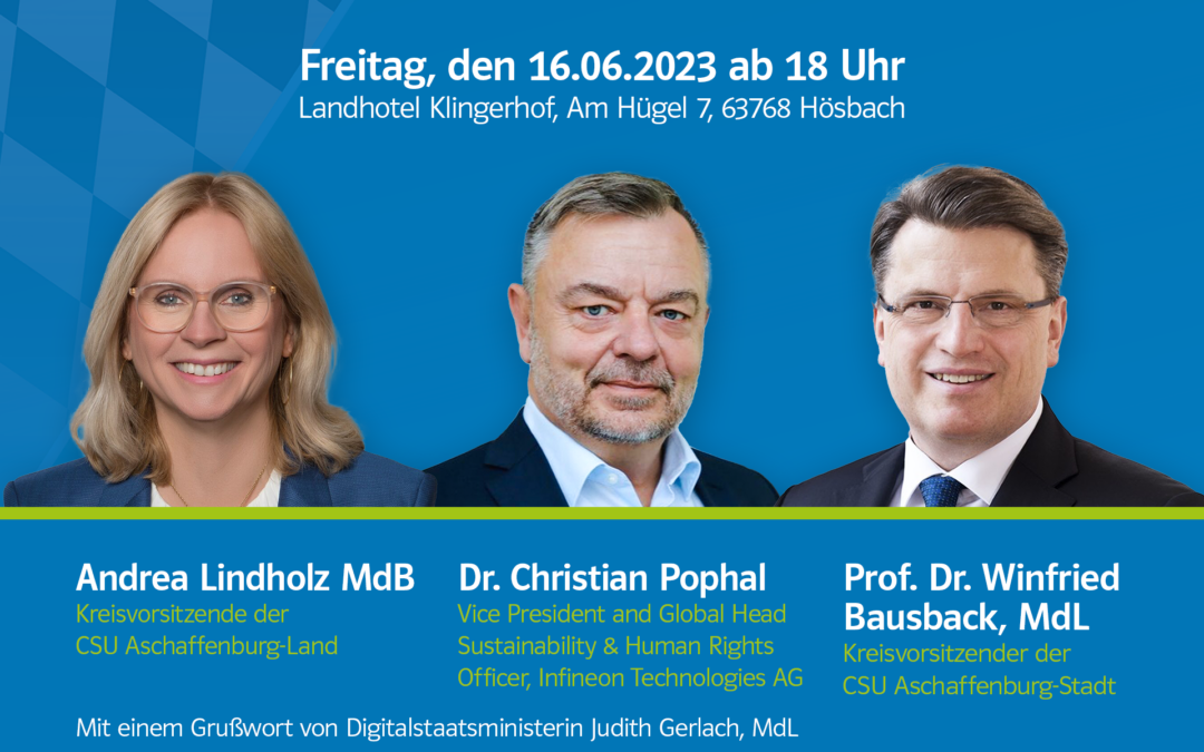 Herzliche Einladung zum Impulsvortrag mit Dr. Christian Pophal, Vice-President and Global Head Sustainability & Human Rights bei Infineon Technologies AG
